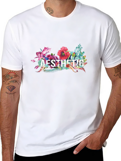 Aesthetic Floral Graphic Tee - Black