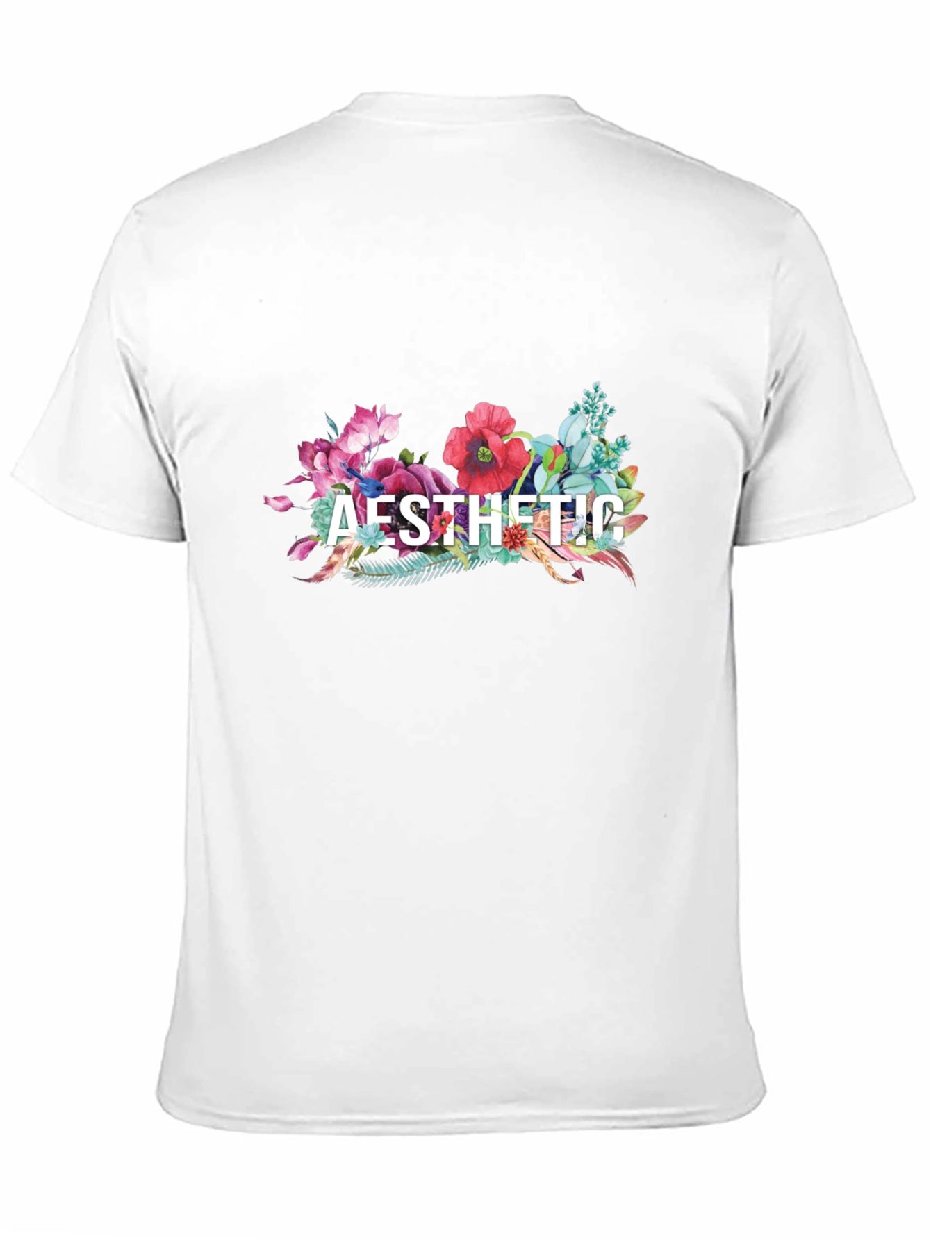 Aesthetic Floral Graphic Tee - Black