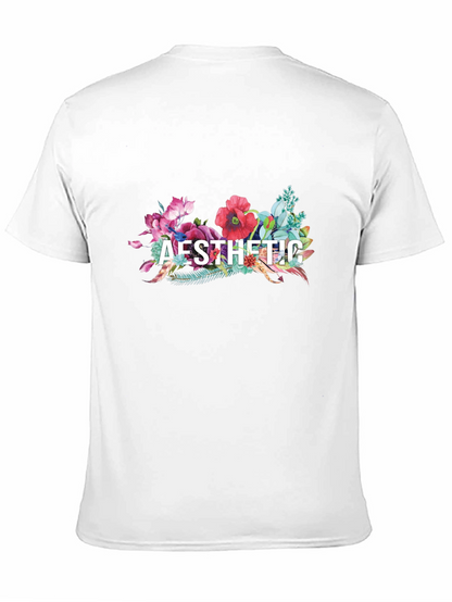 Aesthetic Floral Graphic Tee - Black