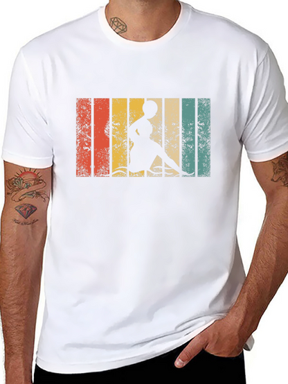 Retro Striped Woman Kayaking T-Shirt