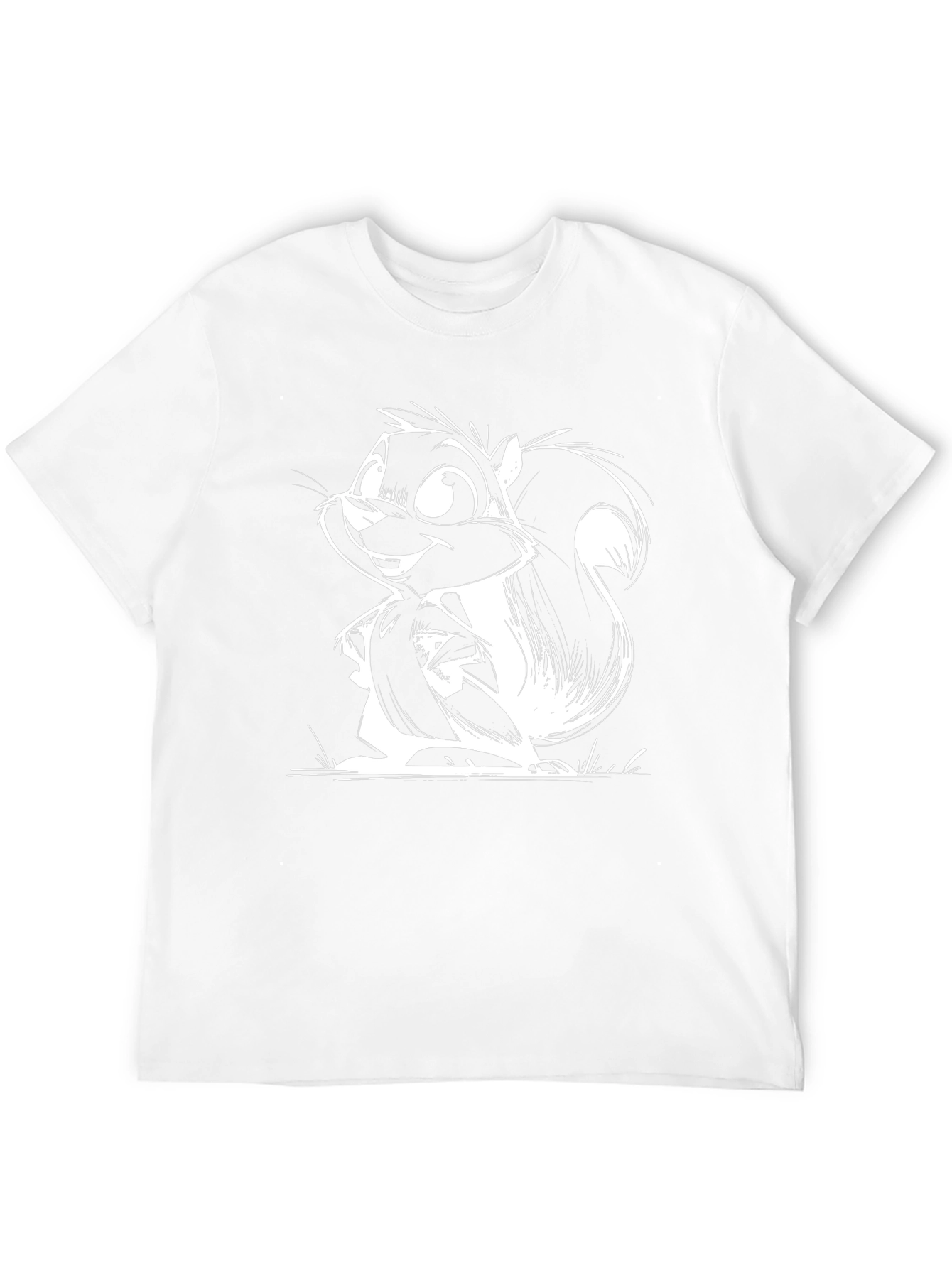 Squirrel Cartoon Graphic Black T-Shirt