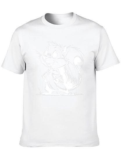 Squirrel Cartoon Graphic Black T-Shirt