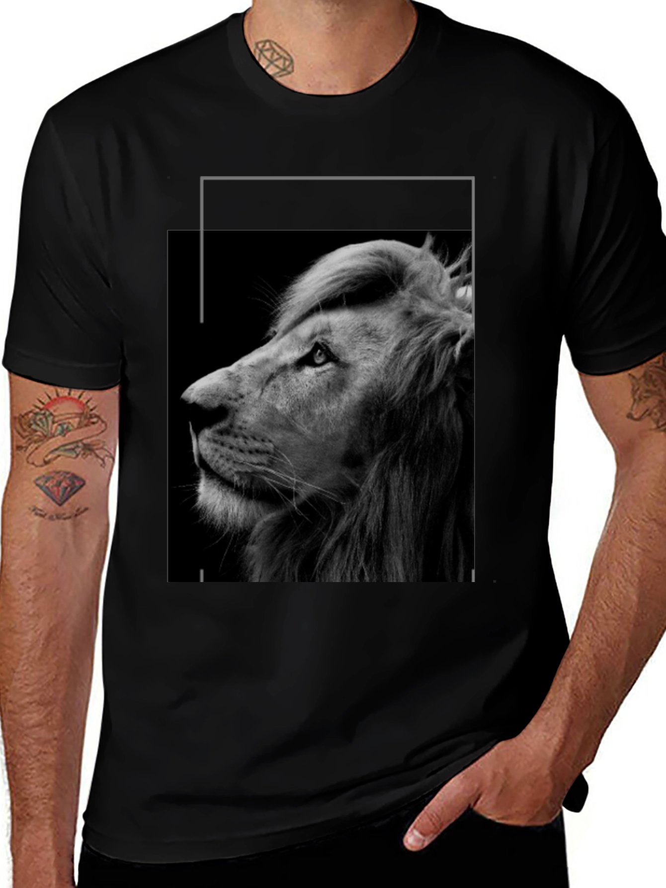 Black Lion Graphic Tee - Unisex Style