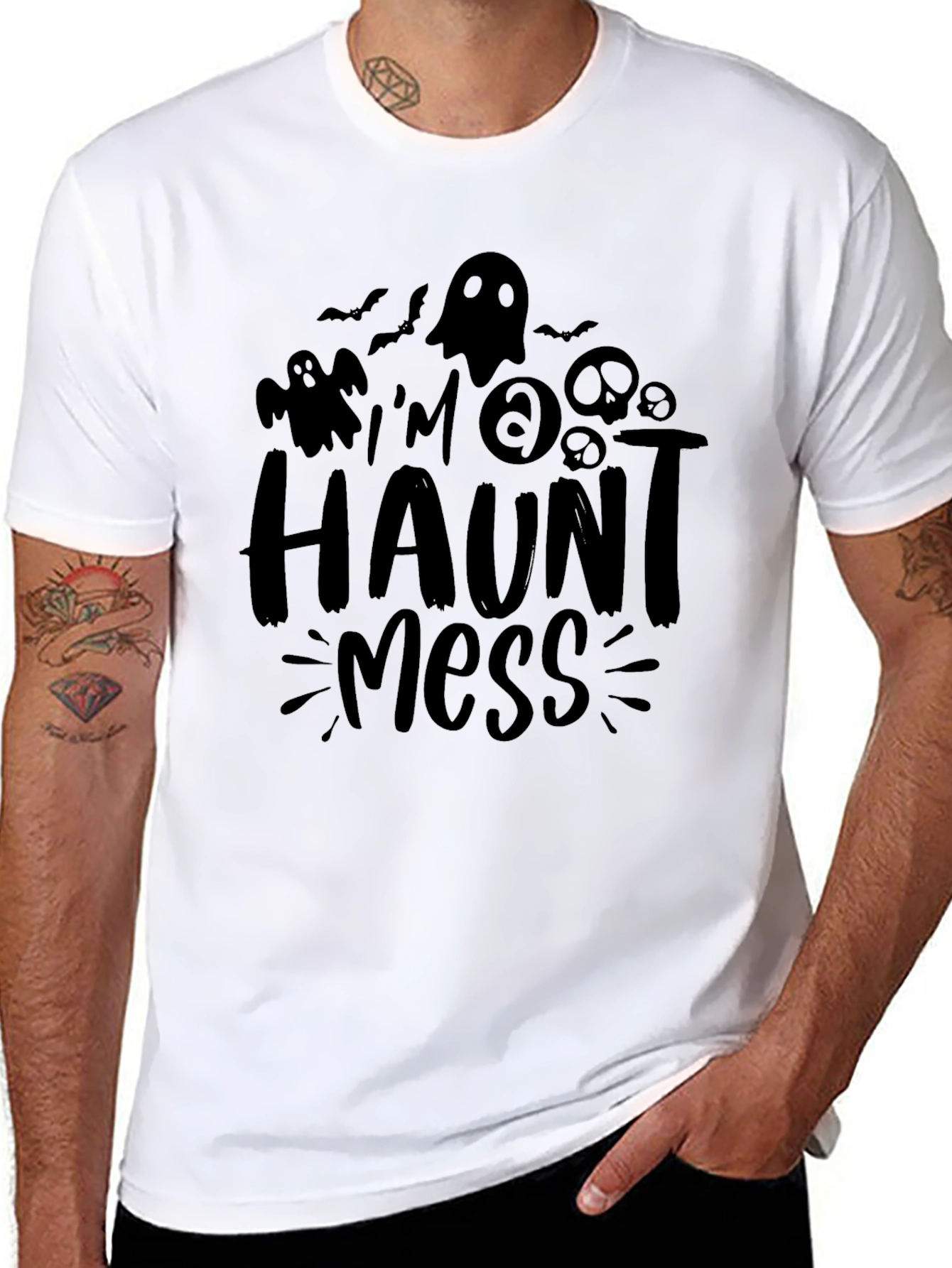 Halloween Haunt Mess Graphic Tee - Spooky Season Shirt