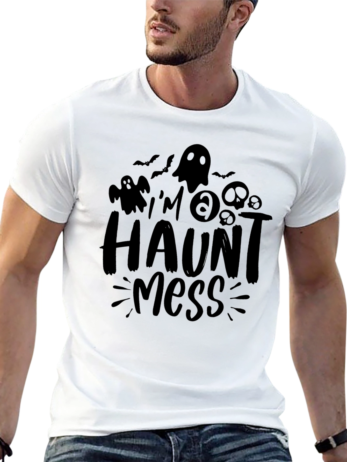Halloween Haunt Mess Graphic Tee - Spooky Season Shirt