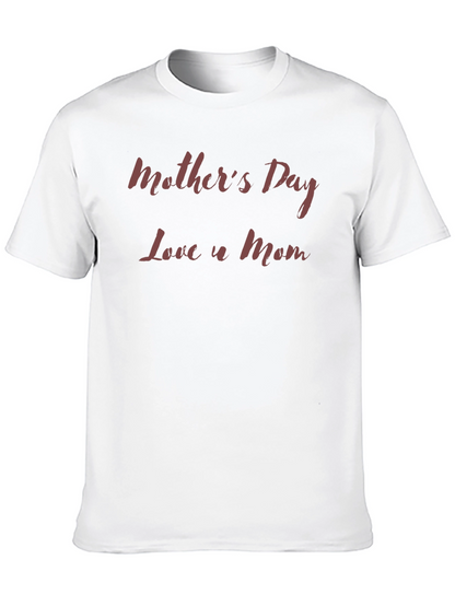 Mothers Day Love U Mom Black T-Shirt