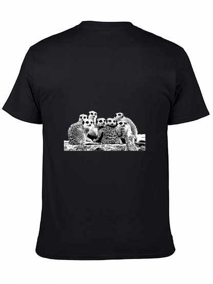 Meerkat Family Graphic Black Tee