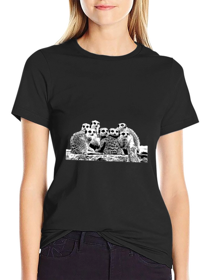 Meerkat Family Graphic Black Tee
