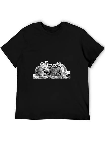 Meerkat Family Graphic Black Tee