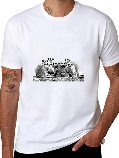 Meerkat Family Graphic Black Tee