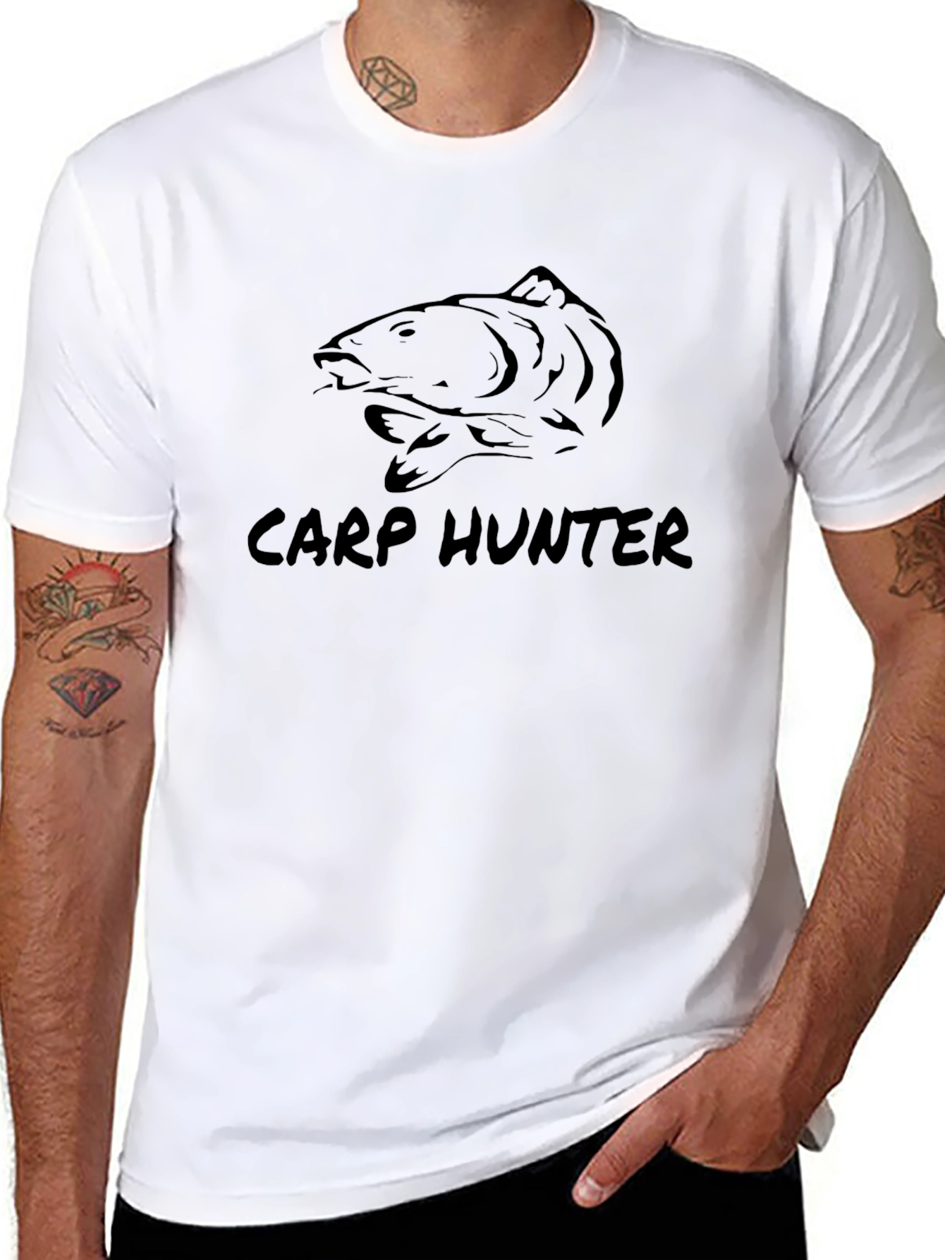 Carp Hunter Black T-Shirt - Fishing Apparel