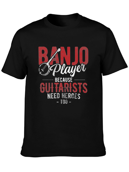 Banjo Player Guitarist Hero Novelty Graphic T-Shirt