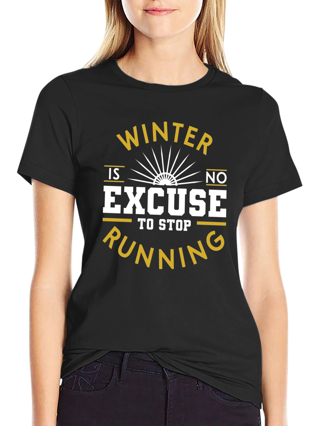 Winter Running Motivation T-Shirt - No Excuses!