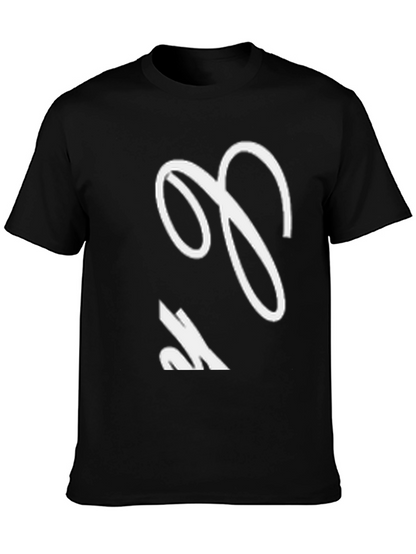 Bold Initial Graphic Tee - Black