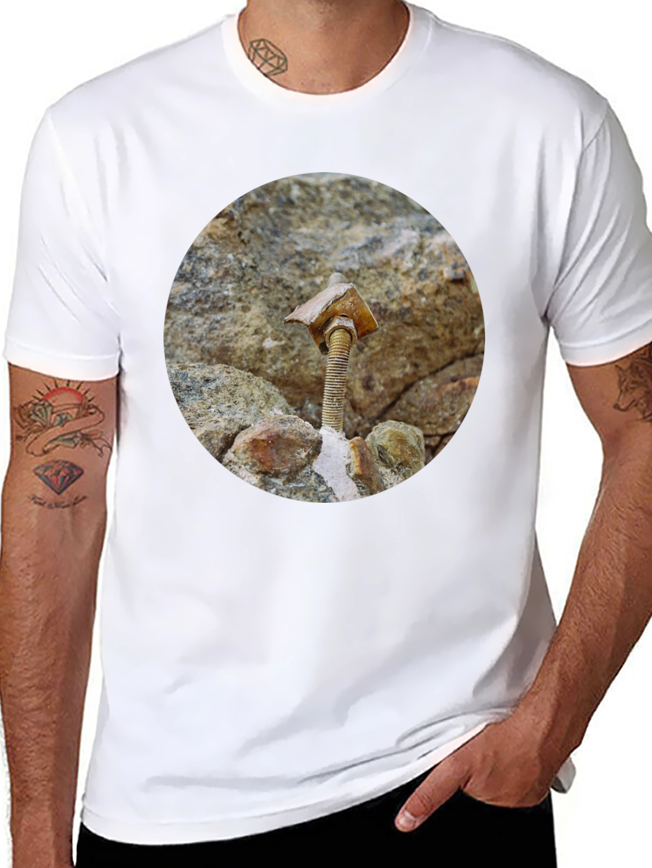Unique Bolt & Stone T-Shirt - Abstract Art Tee