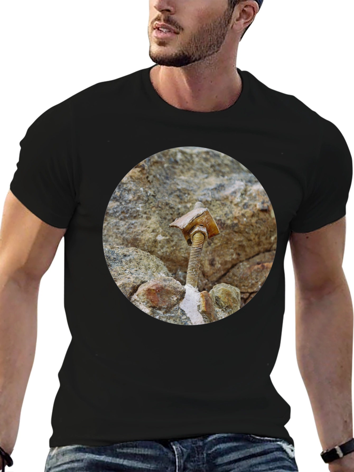 Unique Bolt & Stone T-Shirt - Abstract Art Tee