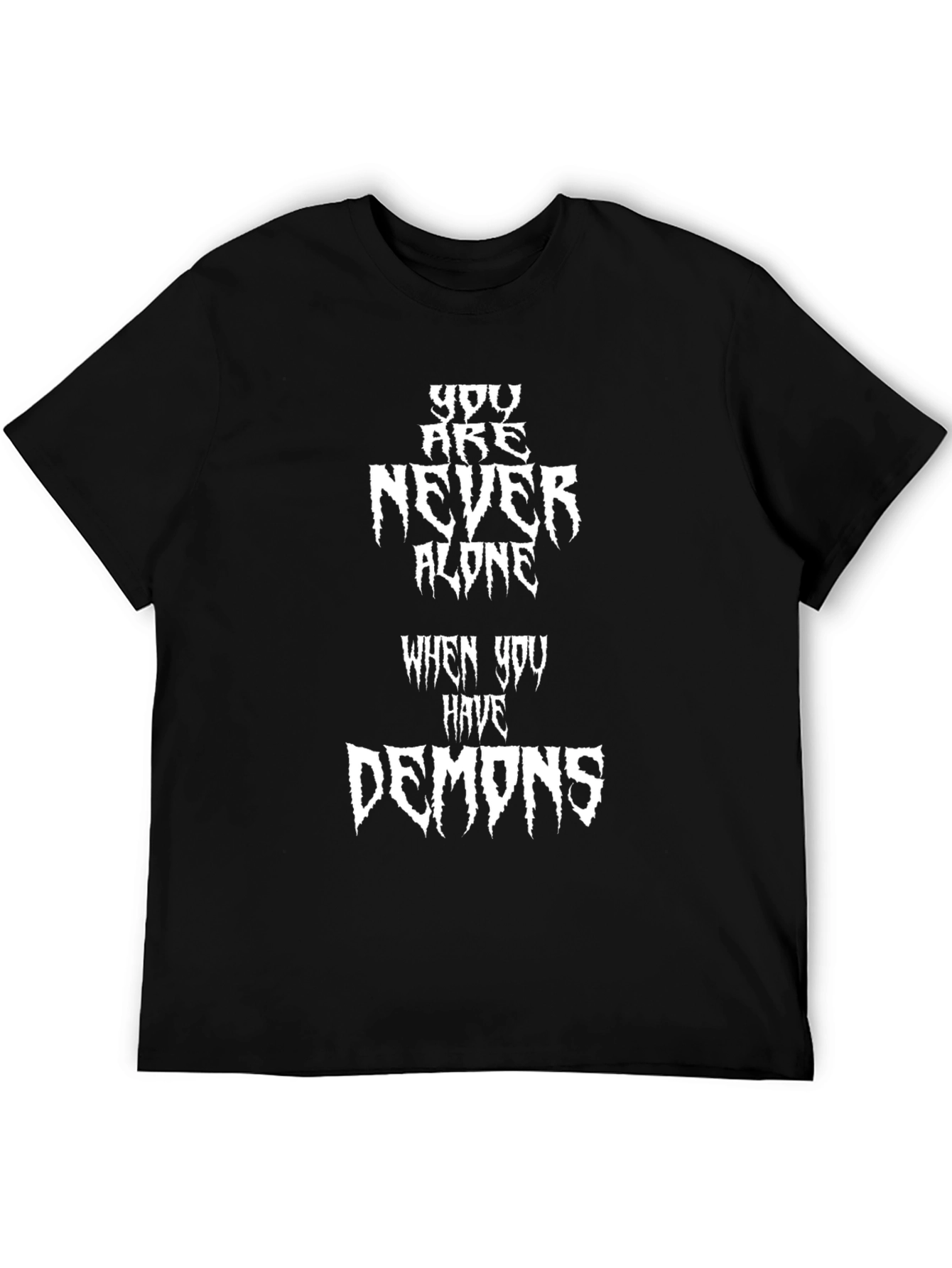 Demons Graphic Print T-Shirt - Black