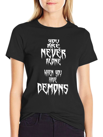 Demons Graphic Print T-Shirt - Black