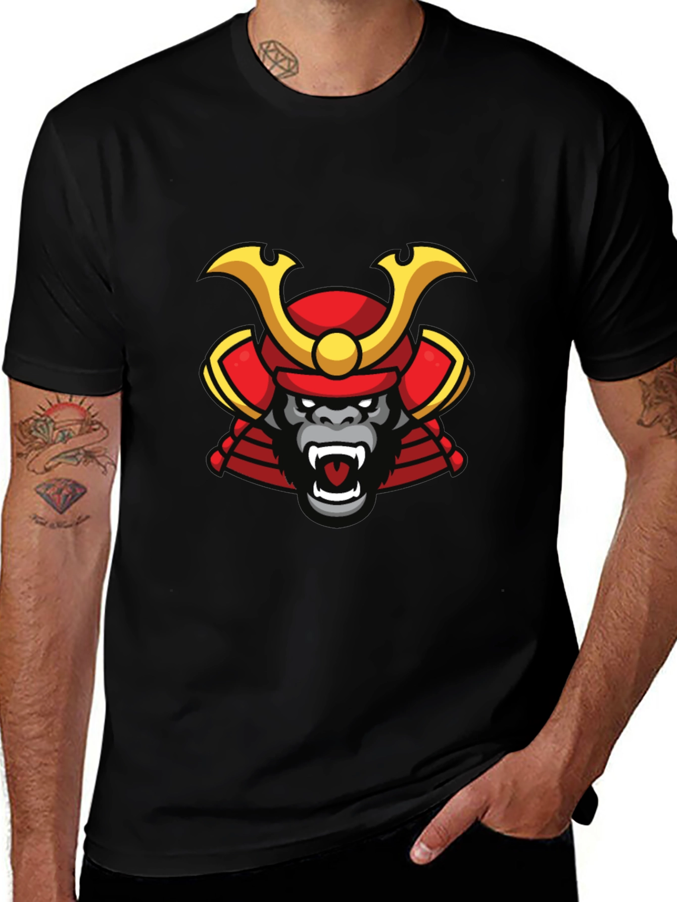 Samurai Gorilla Graphic Tee - Cool Unique Design