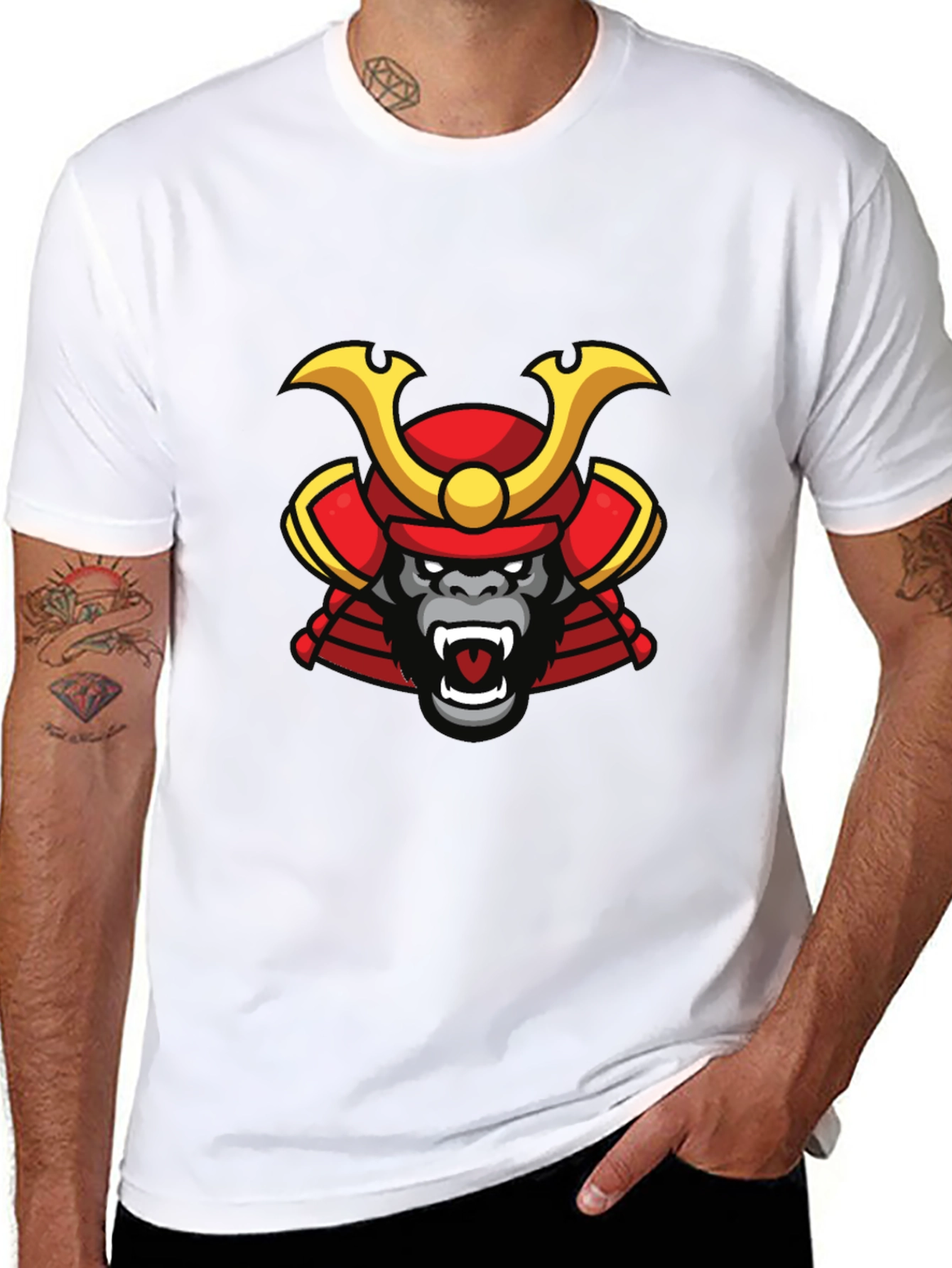 Samurai Gorilla Graphic Tee - Cool Unique Design