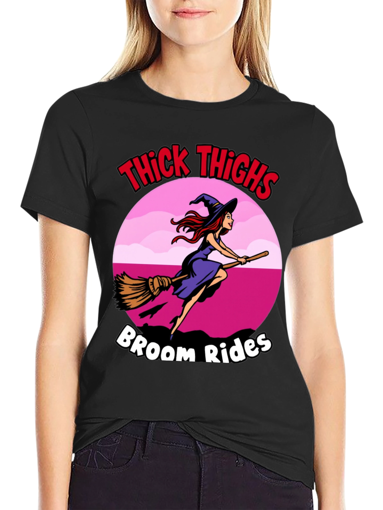 Thick Thighs Broom Rides Graphic Tee