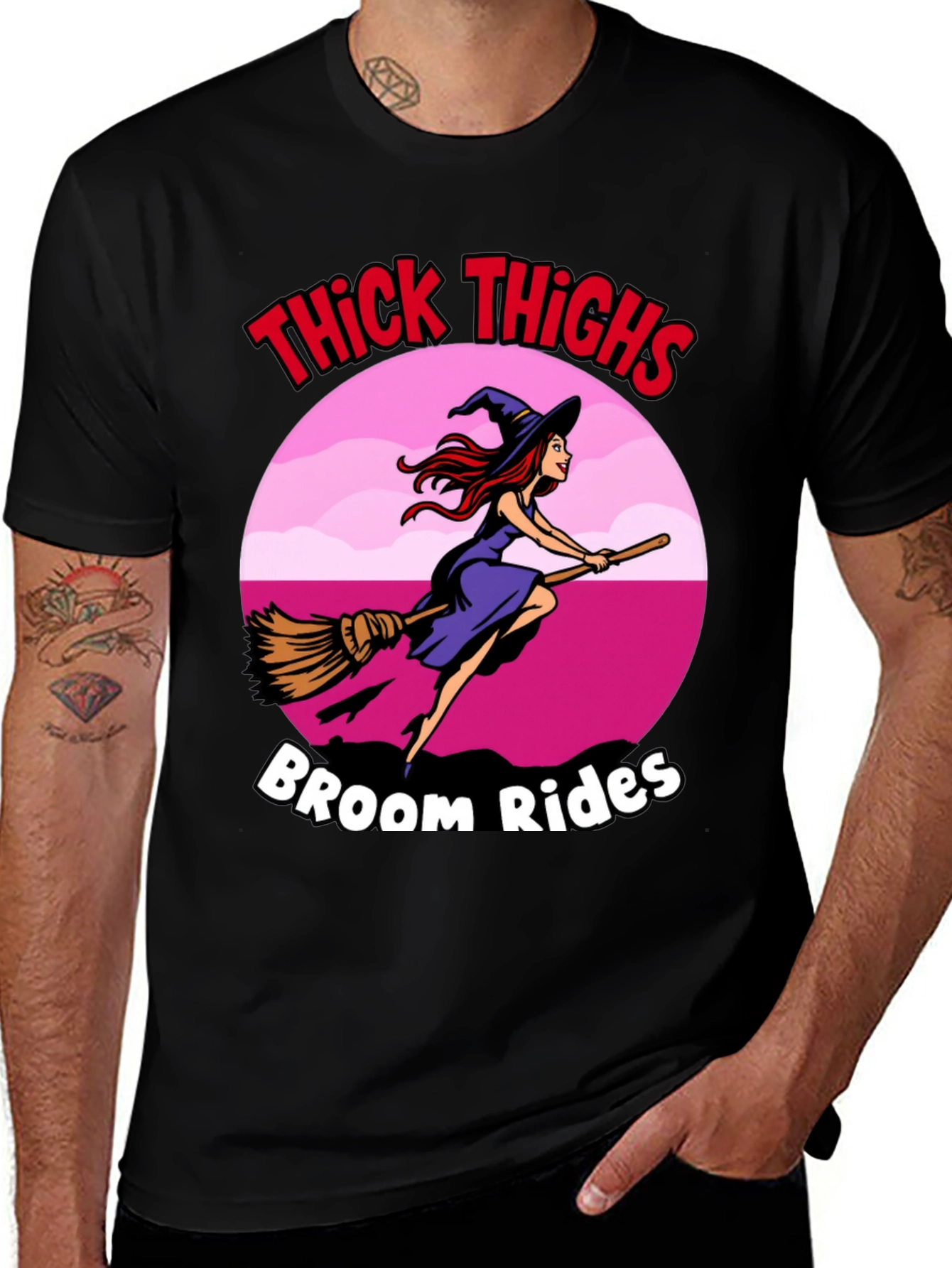 Thick Thighs Broom Rides Graphic Tee
