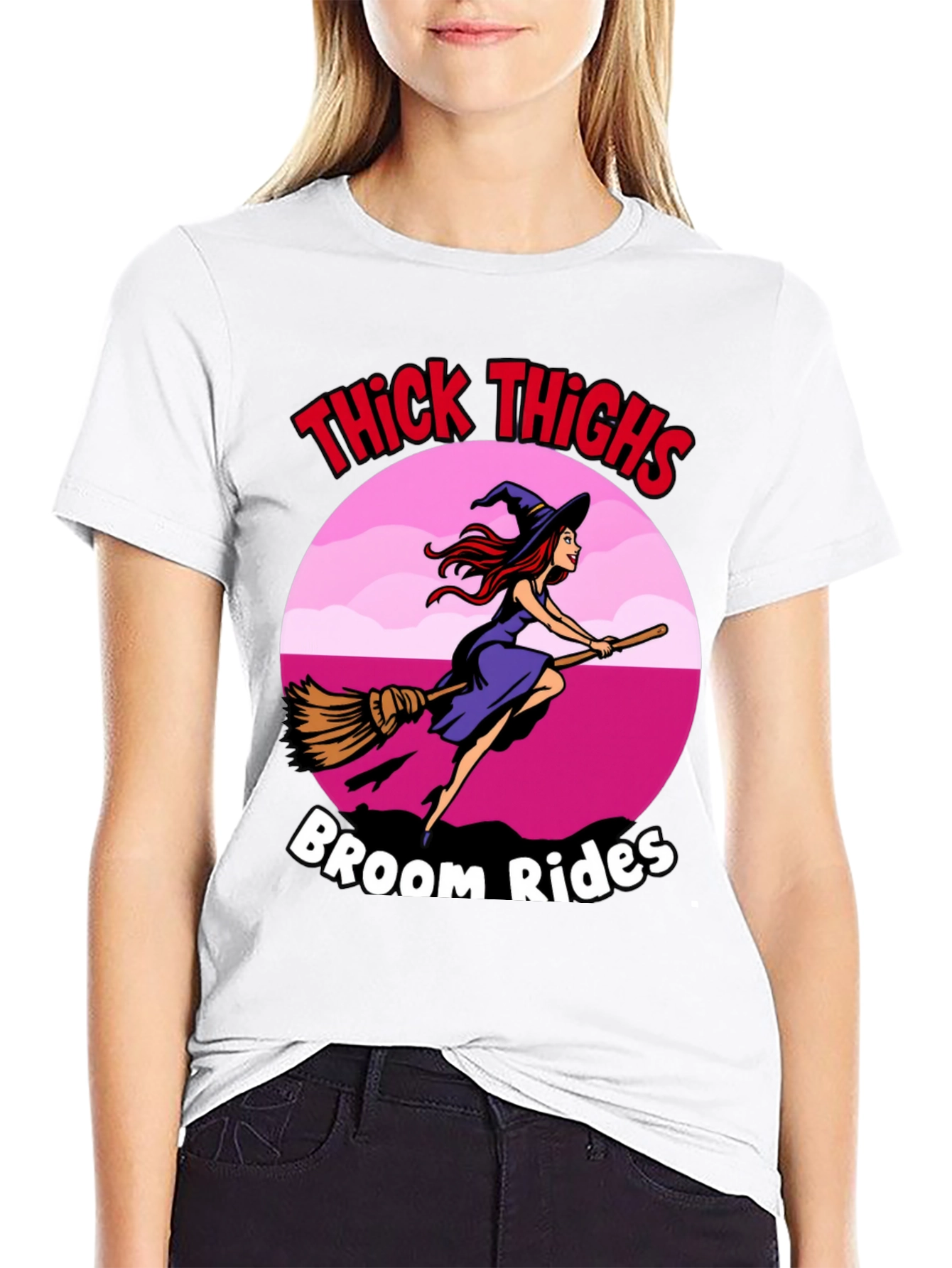 Thick Thighs Broom Rides Graphic Tee