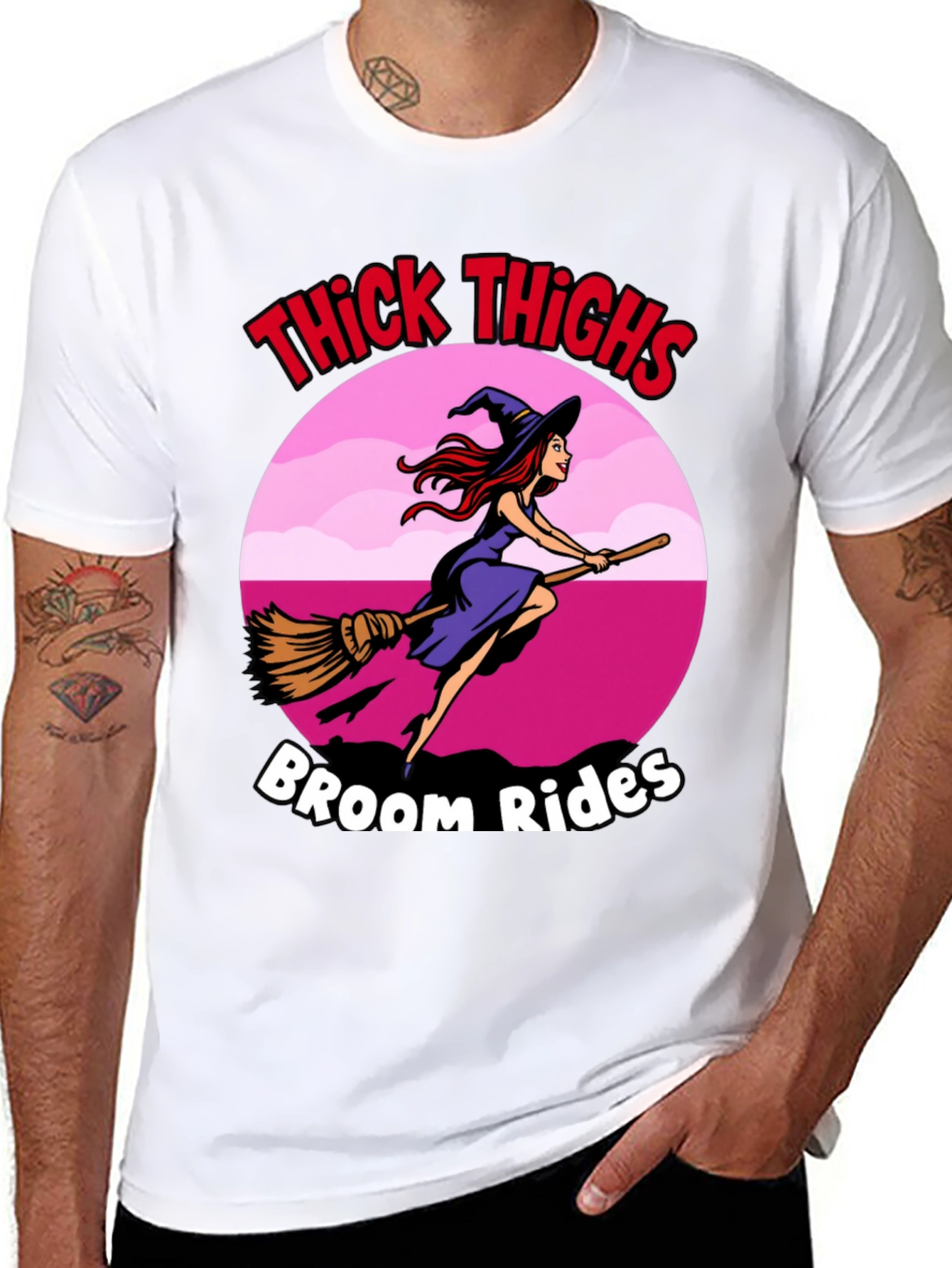 Thick Thighs Broom Rides Graphic Tee