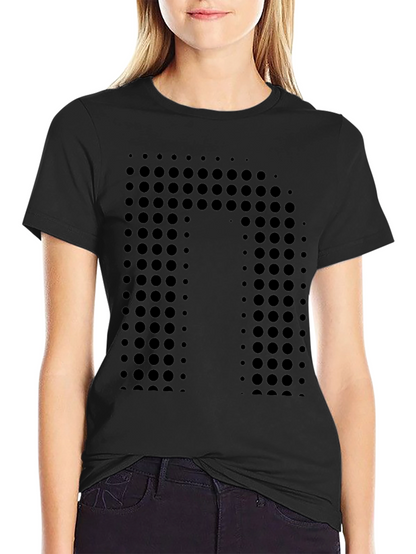 Modern Dot-Pattern Black T-Shirt