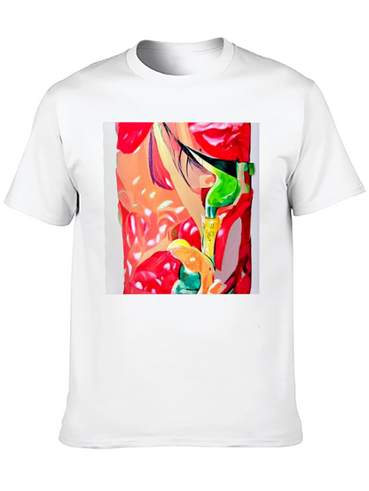 Abstract Print Mens Black T-Shirt