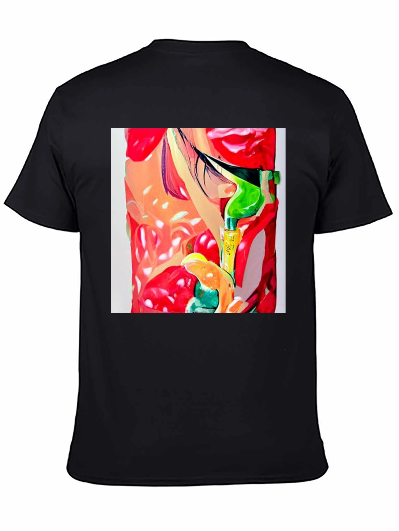 Abstract Print Mens Black T-Shirt