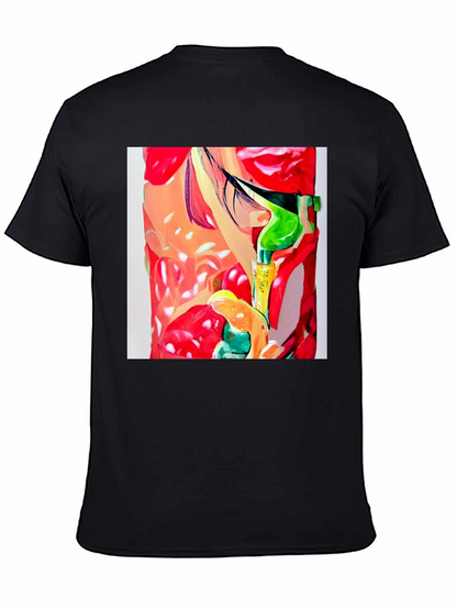 Abstract Print Mens Black T-Shirt