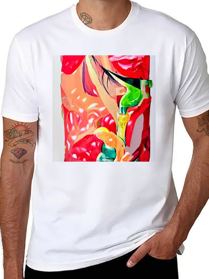 Abstract Print Mens Black T-Shirt