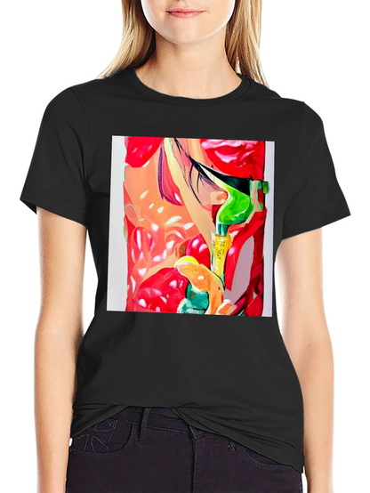 Abstract Print Mens Black T-Shirt