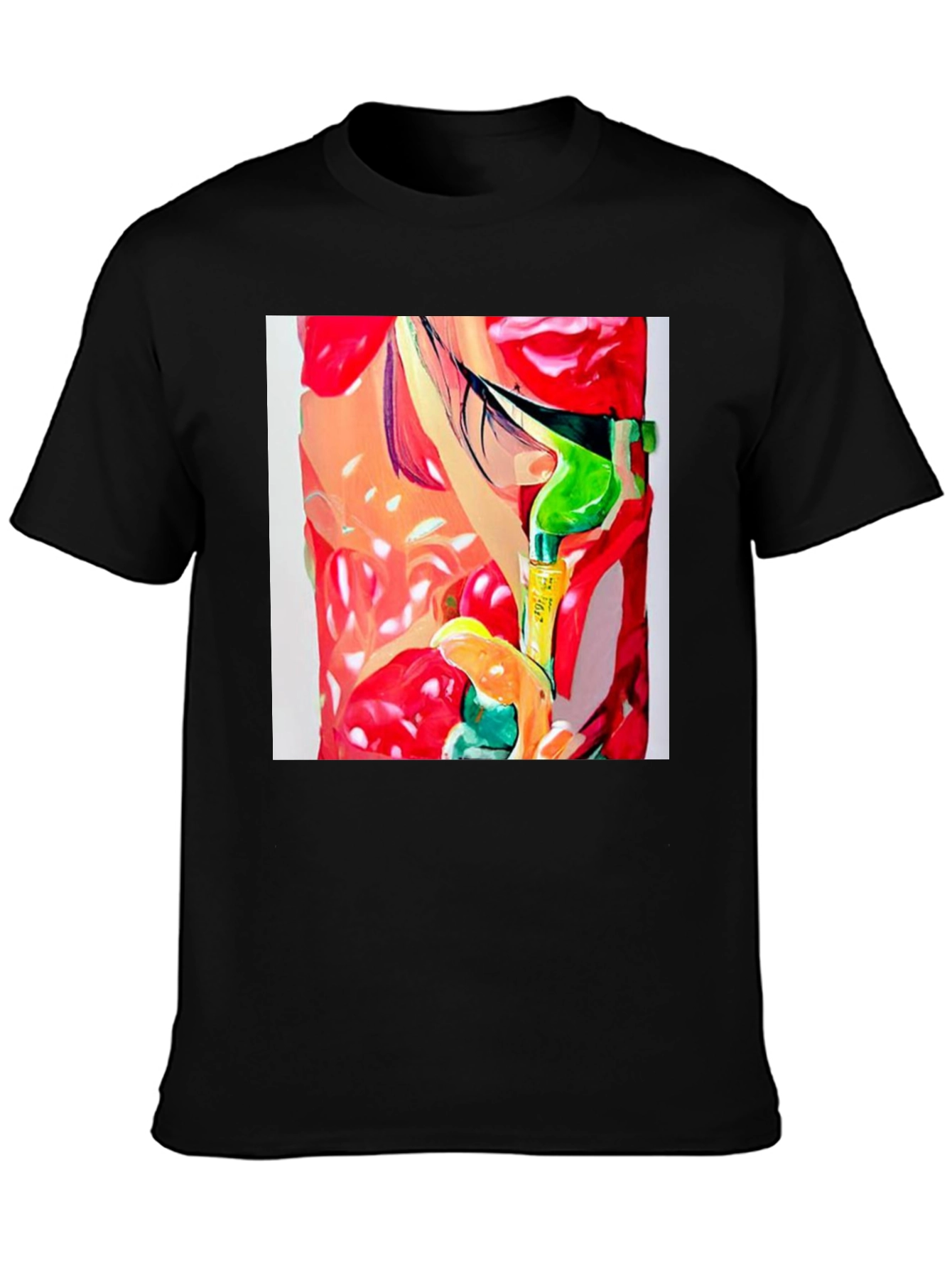 Abstract Print Mens Black T-Shirt