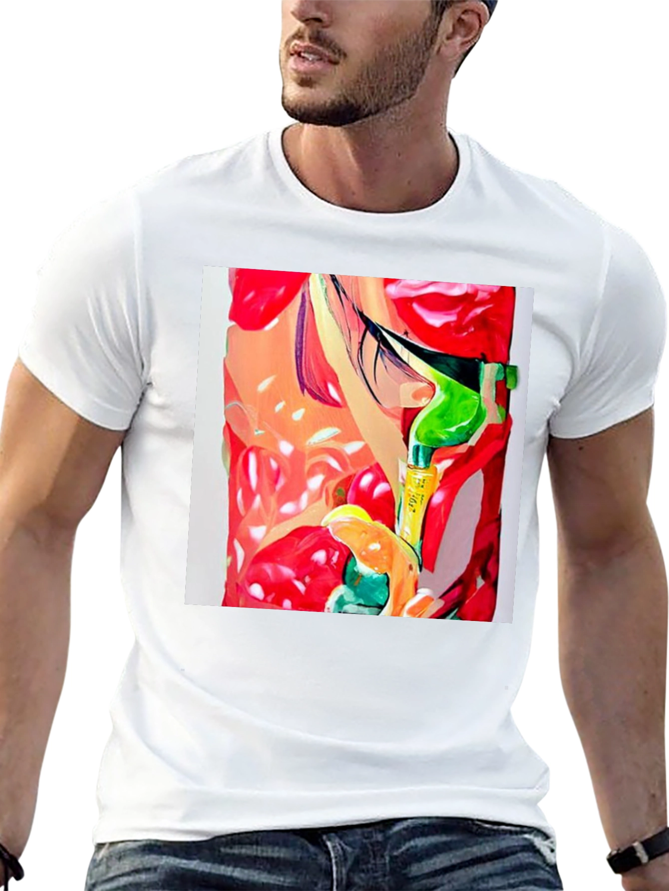 Abstract Print Mens Black T-Shirt