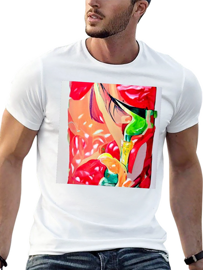 Abstract Print Mens Black T-Shirt