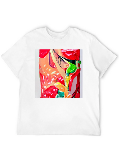 Abstract Print Mens Black T-Shirt