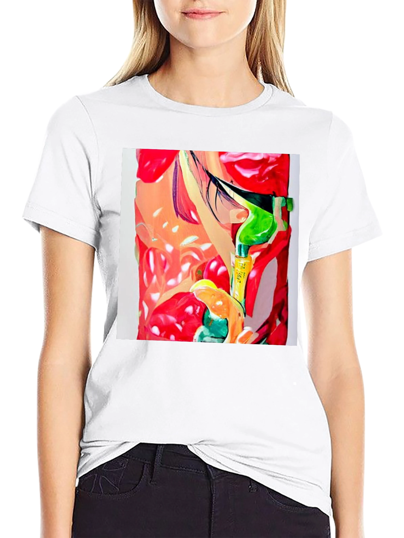 Abstract Print Mens Black T-Shirt