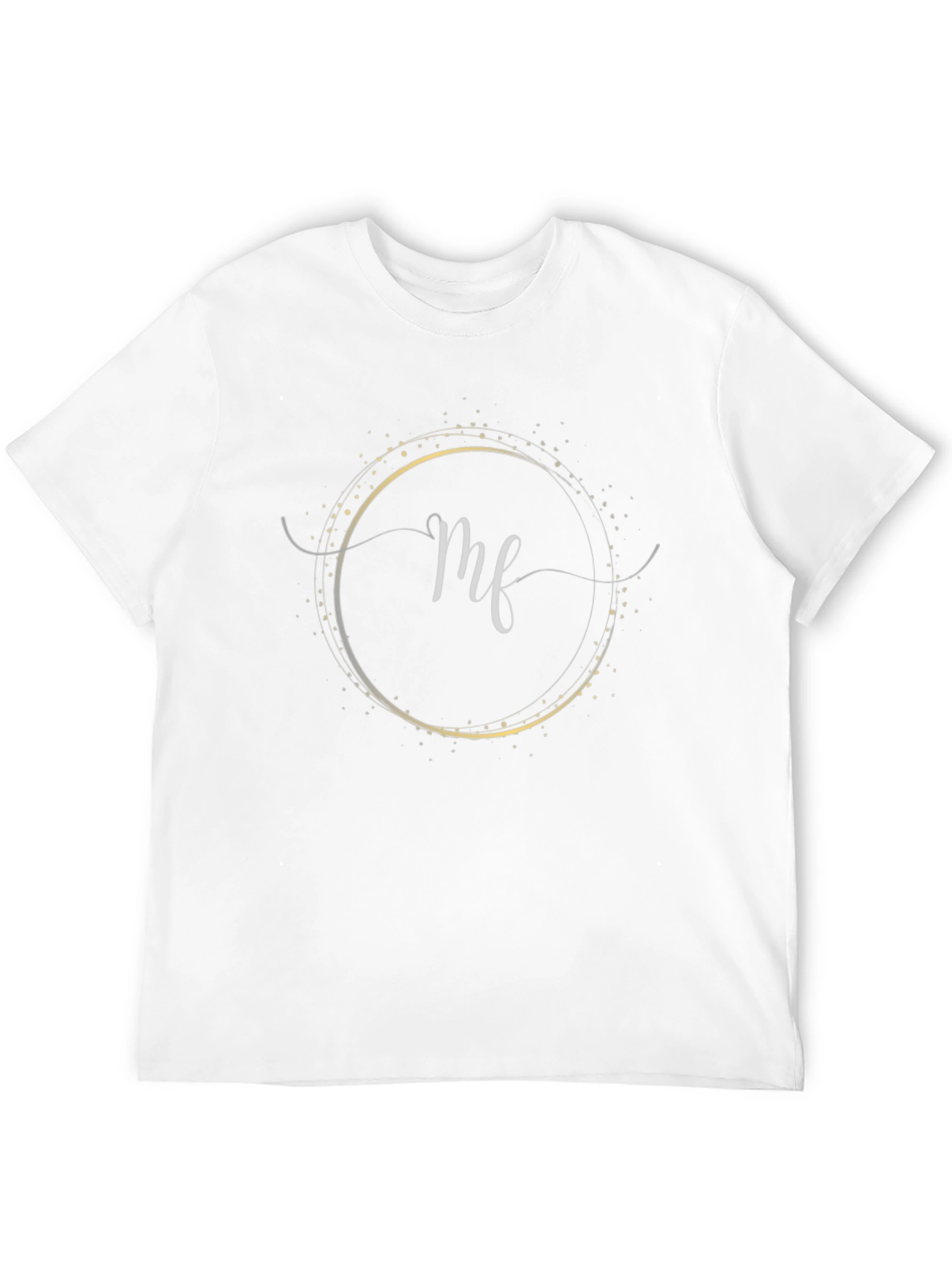 Elegant Black T-Shirt with Circle & Script Design
