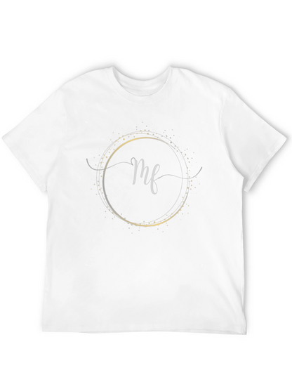 Elegant Black T-Shirt with Circle & Script Design