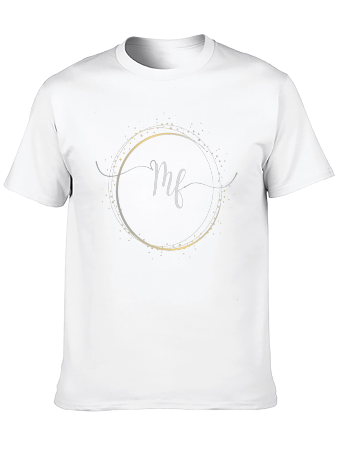 Elegant Black T-Shirt with Circle & Script Design