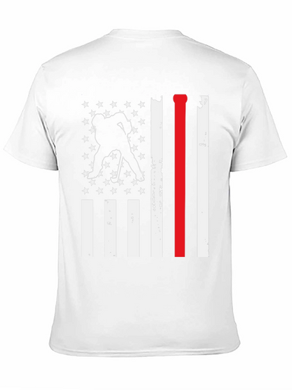 Hockey USA Flag T-Shirt: Red Line Support
