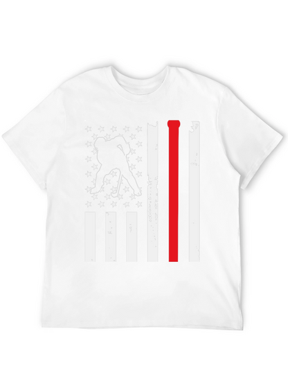 Hockey USA Flag T-Shirt: Red Line Support