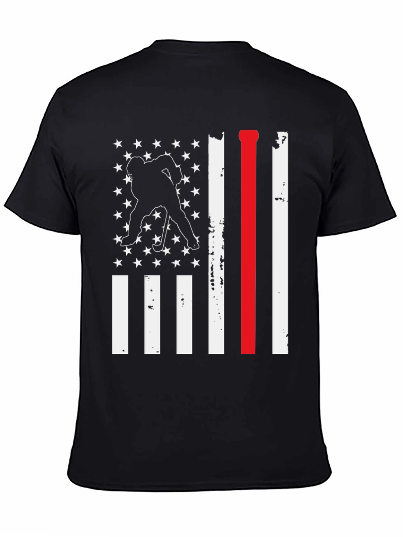 Hockey USA Flag T-Shirt: Red Line Support