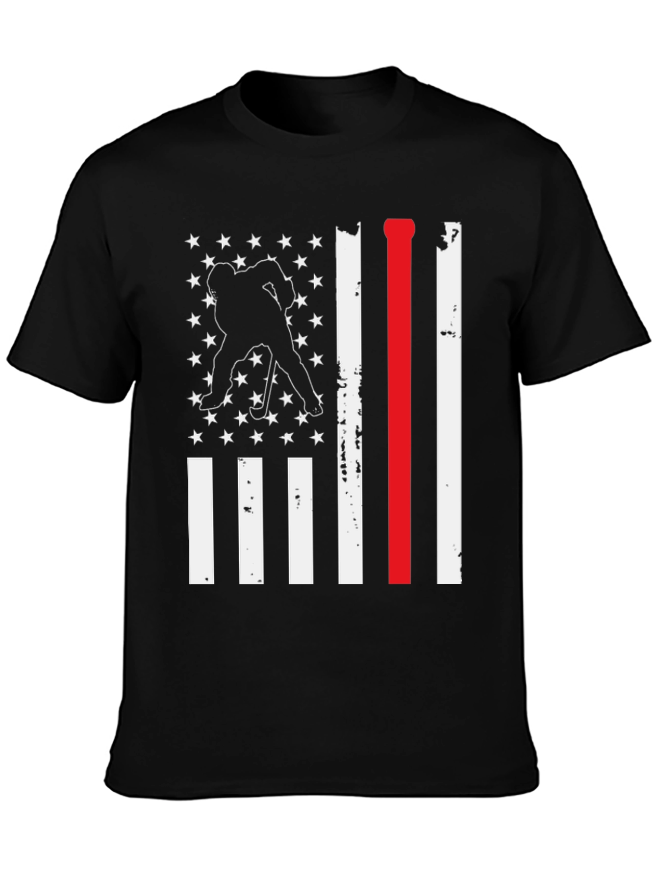 Hockey USA Flag T-Shirt: Red Line Support