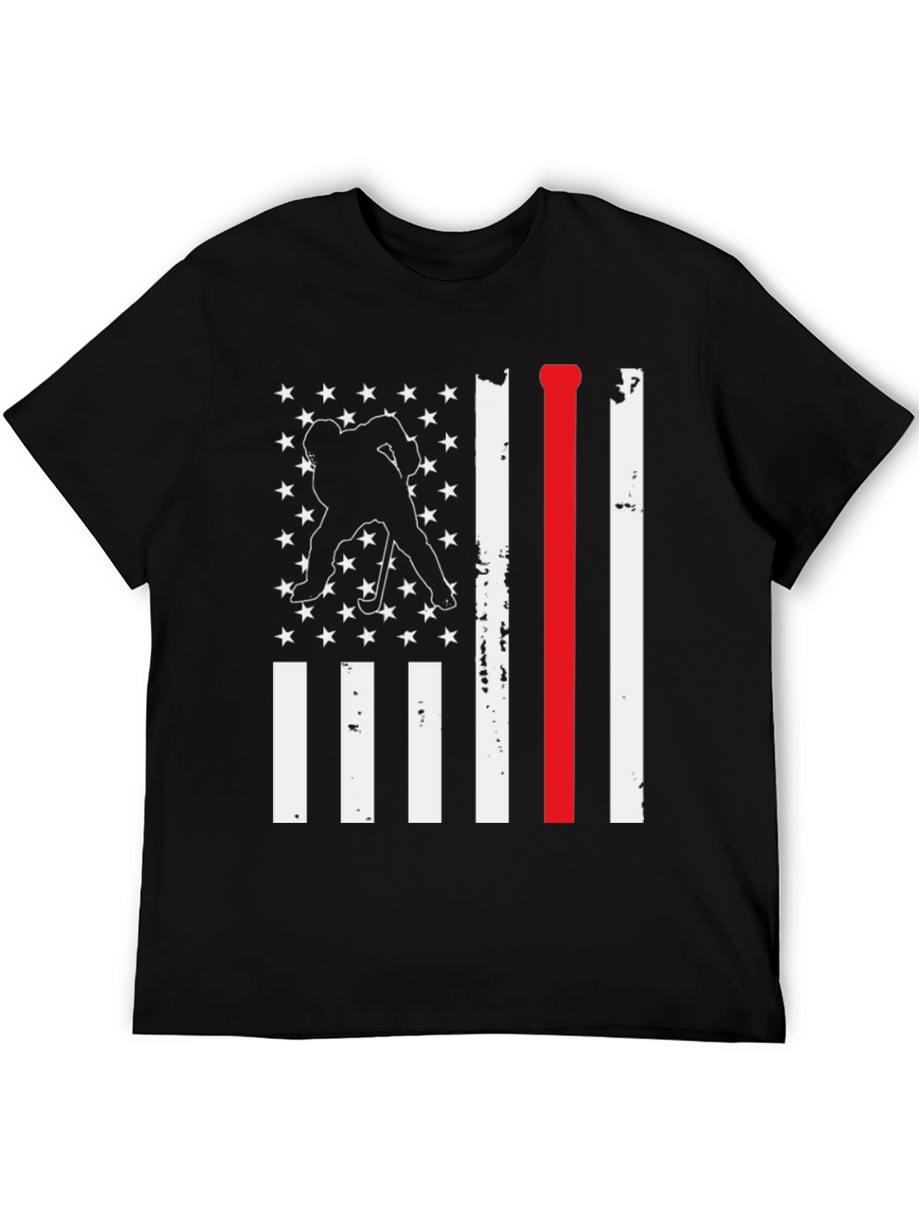 Hockey USA Flag T-Shirt: Red Line Support