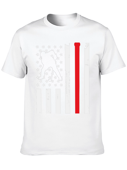 Hockey USA Flag T-Shirt: Red Line Support