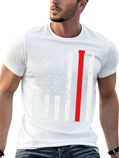 Hockey USA Flag T-Shirt: Red Line Support