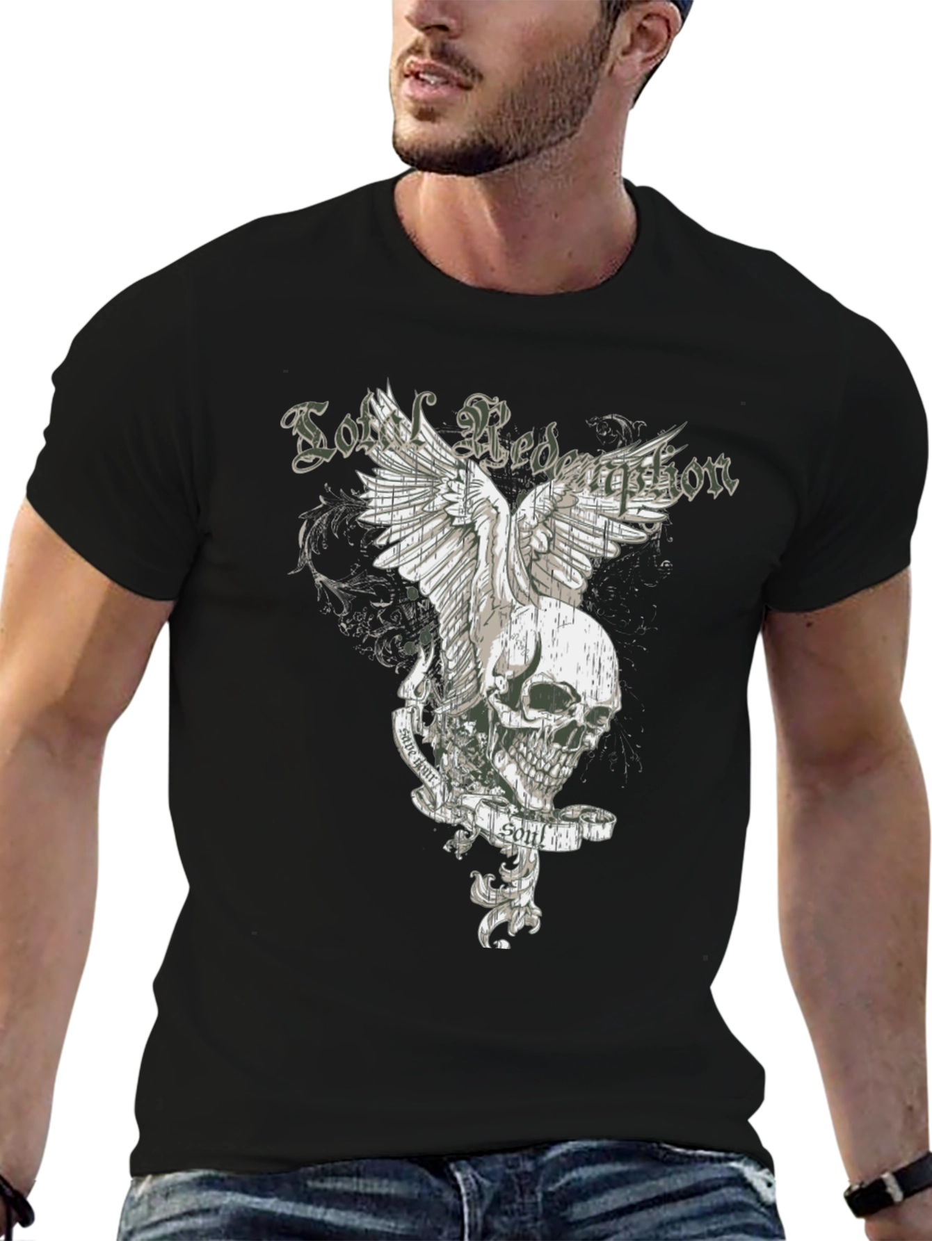 Soul Redemption Graphic Tee - Edgy Skull Design